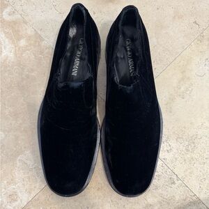 RARE Giorgio Armani Black Suade Shoes Sz 44.5